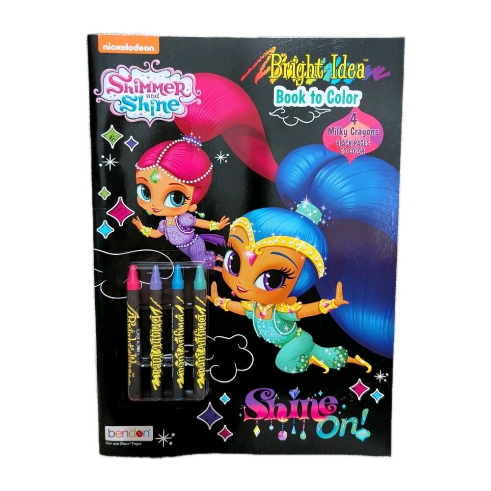 Shimmer and Shine Bright Idea Book to Color Milky Crayons Black Coloring Pages
